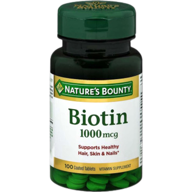 Nature’s Bounty Biotin 1000mcg 100 Tablets image