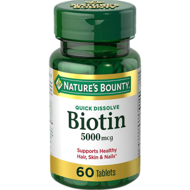 Nature’s Bounty Biotin 5000mcg – 60 Quick Dissolve Tablets -344310949 image