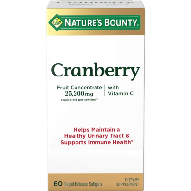 Nature's Bounty Cranberry with Vitamin C 25,200 mg - 60 Rapid Release Softgels image