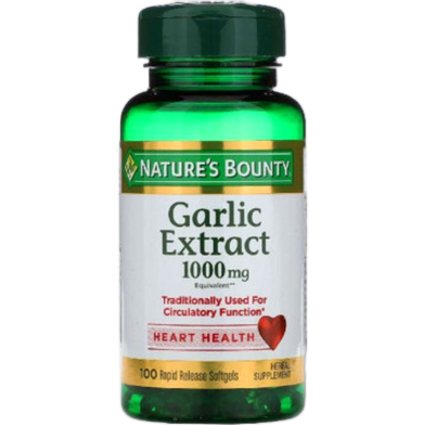 Nature's Bounty Garlic Extract 1000 mg, 100 Rapid Release Softgels image