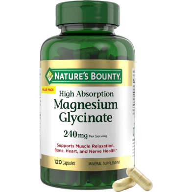 Natures Bounty High Absorption Magnesium Glycinate 240mg 120 Count image