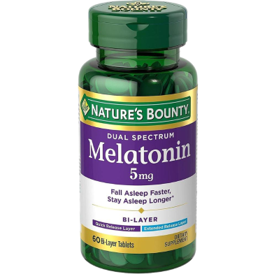 Nature's Bounty Melatonin 5mg Dual Spectrum - 60 Bi-Layer Tablets -326053036 image