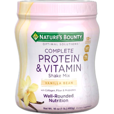 Nature's Bounty Optimal Solutions Protein Powder With Collagen and Vanilla, 1 Lb 453g image