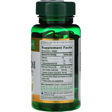 Nature's Bounty Evening Primrose Oil 1000 mg 60 Softgels -423881422 Slide 3