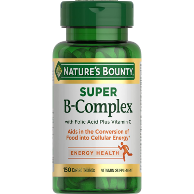 Nature’s Bounty Super B-Complex With Folic Acid Plus Vitamin-C 150 Tablets image
