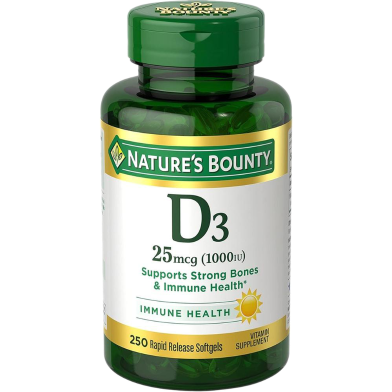 Nature's Bounty Vitamin D3 1000 IU 25 mcg - 120 Rapid Release Softgels -326051452 image