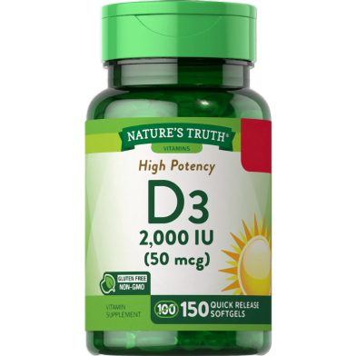 Nature’s Truth High Potency Vitamin D3 2000 IU 150 softgels image