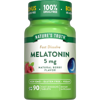 Nature’s Truth Melatonin 5 mg Fast Dissolve Tabs Natural Berry Flavor 90 tablets image