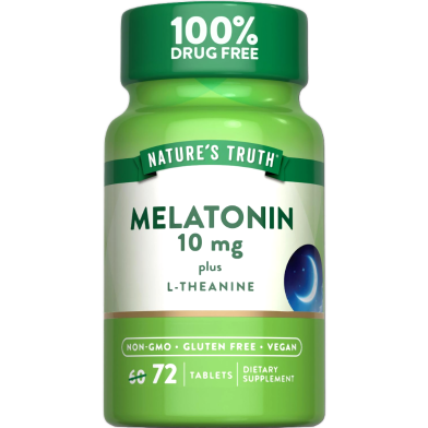 Nature's Truth Melatonin Plus Ltheanine 10mg 72 Tablets - 840093100825 image