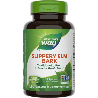 Natures Way Slippery Elm Bark Traditional Support to Soothe the GI Tract 100 Capsules image