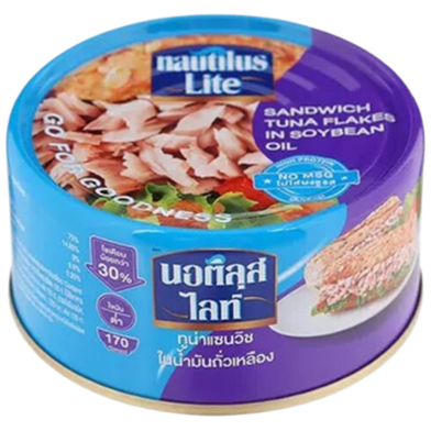 Nautilus L. Sandwich Tuna Flakes In Soybean Oil Can 165gm image