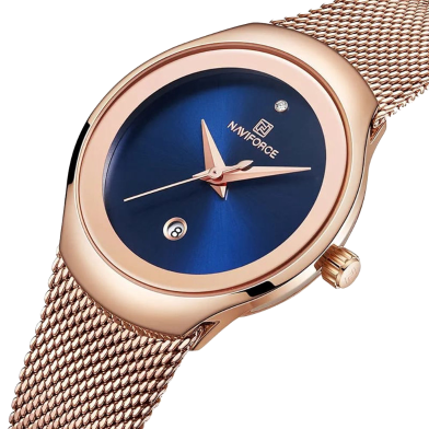 Naviforce 5004 – Rose Gold Blue Watch image
