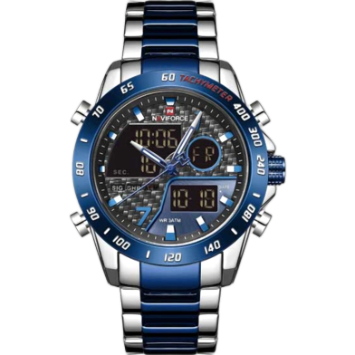Naviforce NF9171 Black Stainless Steel Dual Wrist Watch image