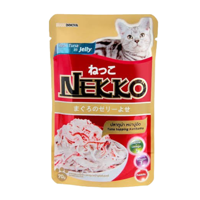 Nekko Adult Pouch Tuna Topping Kanikama In Jelly 70g image