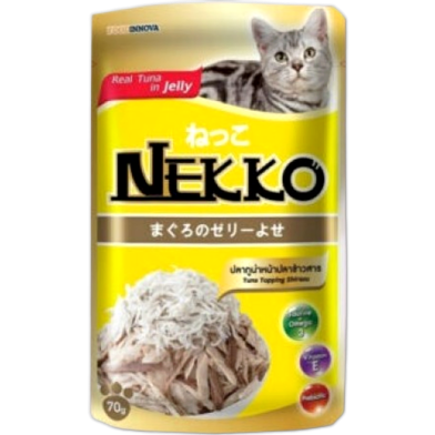 Nekko Cat Pouch Food - Tuna Topping Shirasu 70gm | Cat Wet Food image