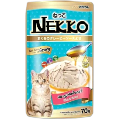 Nekko Cat Pouch Food - Tuna in Gravy 70gm | Cat Wet Food image