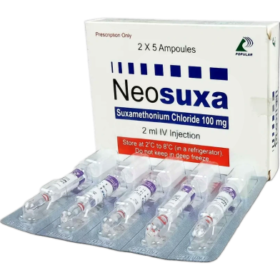 Neosuxa 100 mg/2 ml IM/IV Injection 2 ml ampoule 5's Strip image