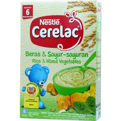 Nestle Cerelac Rice And Mixed Vegetables Nutrient Rich Baby Cereal For 6 Plus Months 250 gm image