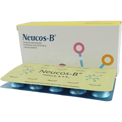 Neucos-B 100 mg Plus 200 mg Plus 200 mcg 10's Strip Tablet image