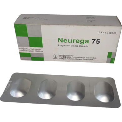 Neurega 75 mg Capsule 4's Strip image