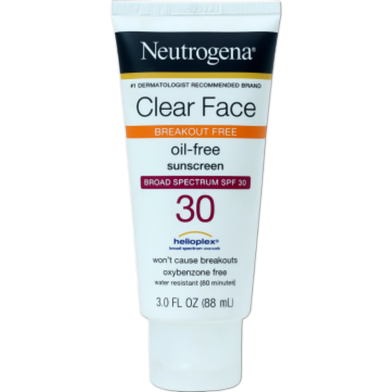 Neutrogena Clear Face Breakout Free Oil Free Sunscreen SPF30 88ml image