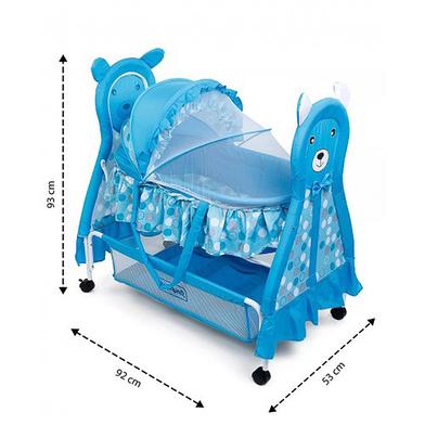 New Born Baby Swing Cradle Bed with Mosquito Net Canopy 2 in 1 Infant Crib can be Convert to Carrying Basket and Wheel Bassinet