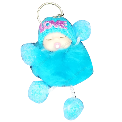 New Born Toddler Cute Mini Doll Key Ring, Extra Cute, Extra Soft, Adorable, Best For Gift, Hanging On Bag Or Purse (keyring_newborn_Light Blue) Light Blue image