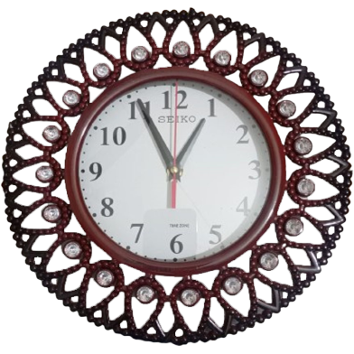 New Design and Stylish Wall Clock With Stone Analog Clock For Room Decoration - Maroon image