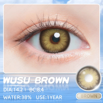 New Eyeshare Wusu Brown Color Contact Lens With Regular Kit Box For Men and Women.Eyeshare Wusu Series Color ContactLens. image