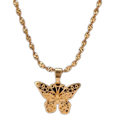New Hollow Double Metal Butterfly Necklace Pendant For Women image
