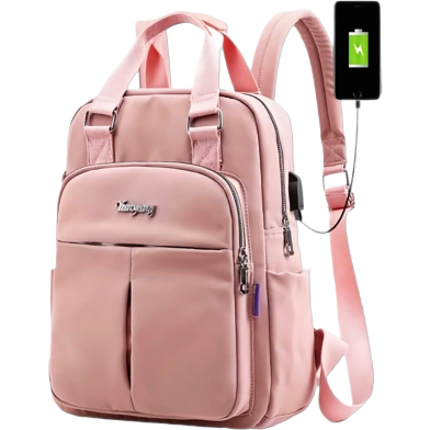 New Leisure Nylon Ladies China Backpack Pink image