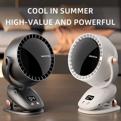 New Light Luxury Wind USB Portable Rechargeable Leafless Fan Home Office Dormitory Outdoor Camping Mini Clip/Desktop Fan White - K3 Slide 2
