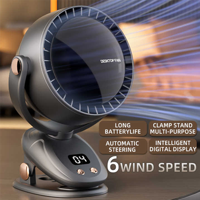 New Light Luxury Wind USB Portable Rechargeable Leafless Fan Home Office Dormitory Outdoor Camping Mini Clip/Desktop Fan White - K3 Slide 3