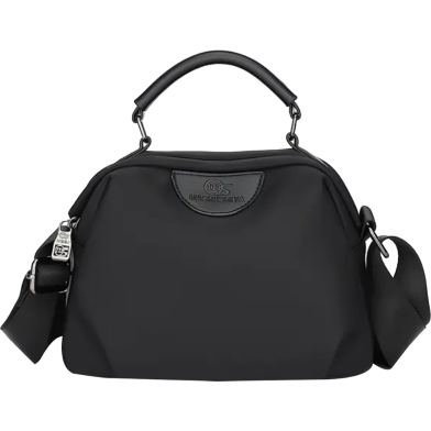 New Portable Nylon Cloth with Cowhide Shoulder Bag image