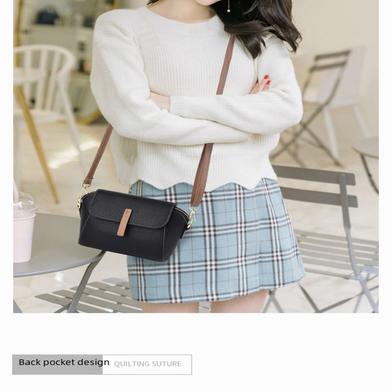 New Pu Leather Single Shoulder Niche Light Luxury Women S Bag Black image