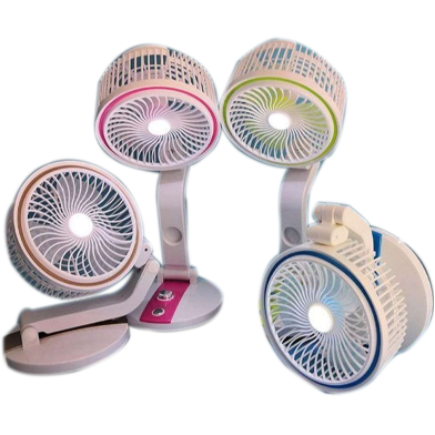 New Rechargeable Folding Table Fan with Led Light image