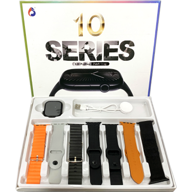 New S30 Pro Max Fitness Smart Watch With Complete 7 Strap Set image