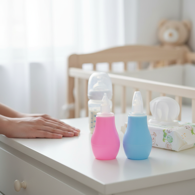 Newborn Baby Nasal Vacuum Mucus Suction Aspirator Soft Tip Runny Nose Cleaner Slide 3