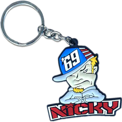 Nicky PVC Keychain Key Ring Red Rubber Motorcycle Bike Car Collectible Gift image