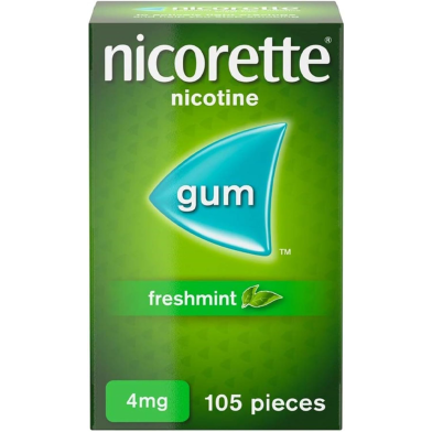 Nicorette Freshmint Chewing Gum 4 mg 105 Pcs (Stop Smoking Help) image