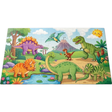 Nini Toys Large Jigsaw Puzzle Dinosaur Park Design-108 Pcs image