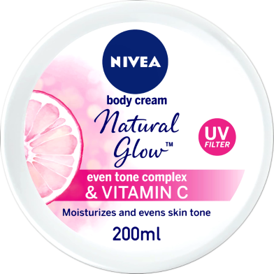 Nivea Natural Glow Moisturizers And Evens Skin Tone Body Cream 200ml image