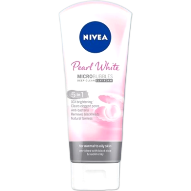 Nivea Pearl Bright 5 in 1 Micro Bubbles Deep Clean Clay Foam 100ml image