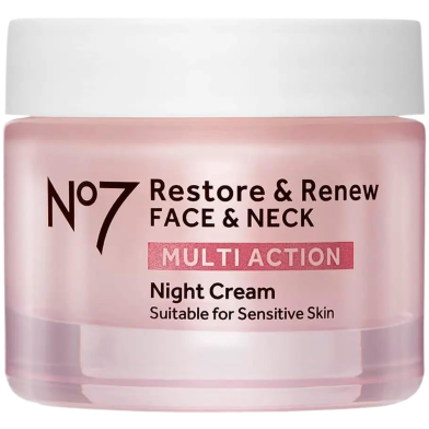 No7 Restore And Renew Multi-Action Face And Neck Fragrance Free Night Cream 50 ml image