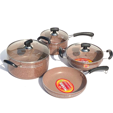 Noah Non -Stick Frypan Marble Quoted Set Walnut Brown 7 Pcs Set image