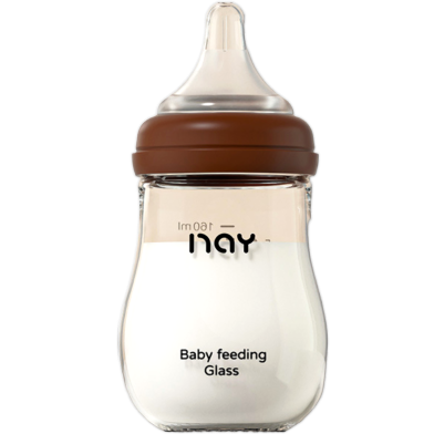 Noain Newborn Borosilicate Glass Feeding Bottle 160ml Wide-Caliber Anti-Flatulence - 1Pcs image