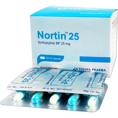 Nortin 25 mg Capsule 10's Strip image