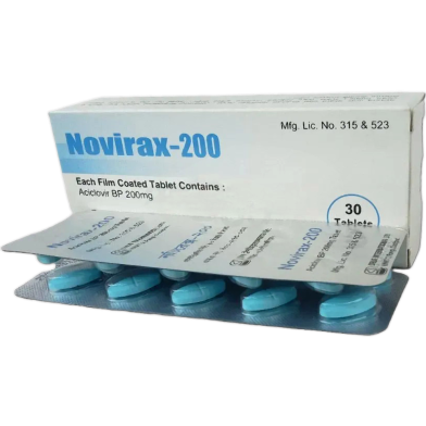 Novirax 200 mg Tablet 10's strip image