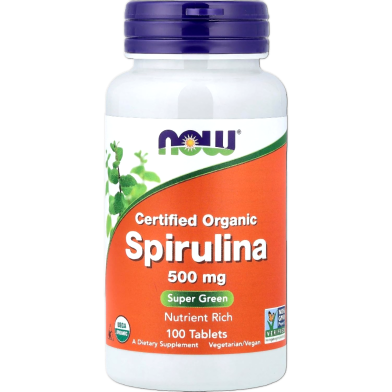 Now Certified Organic Spirulina 500mg Per Tablet 100Pcs image
