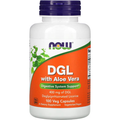 Now Dgl With Aloe Vera 400 Mg 100 Veg Capsules image